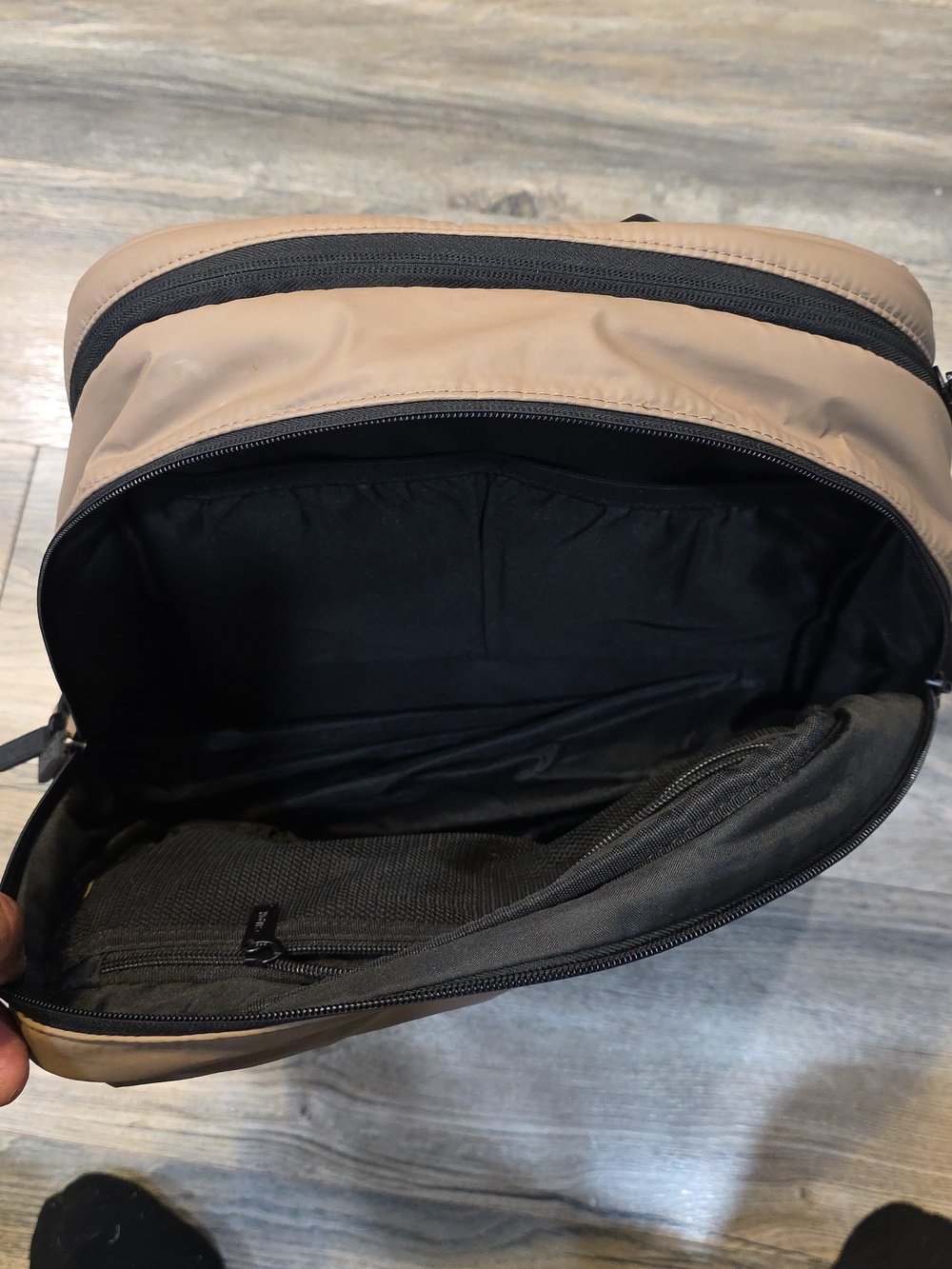 CALPAK Luka 15" Nylon Laptop Backpack Chocolate Padded Multiple Compartments - Picture 4 of 6